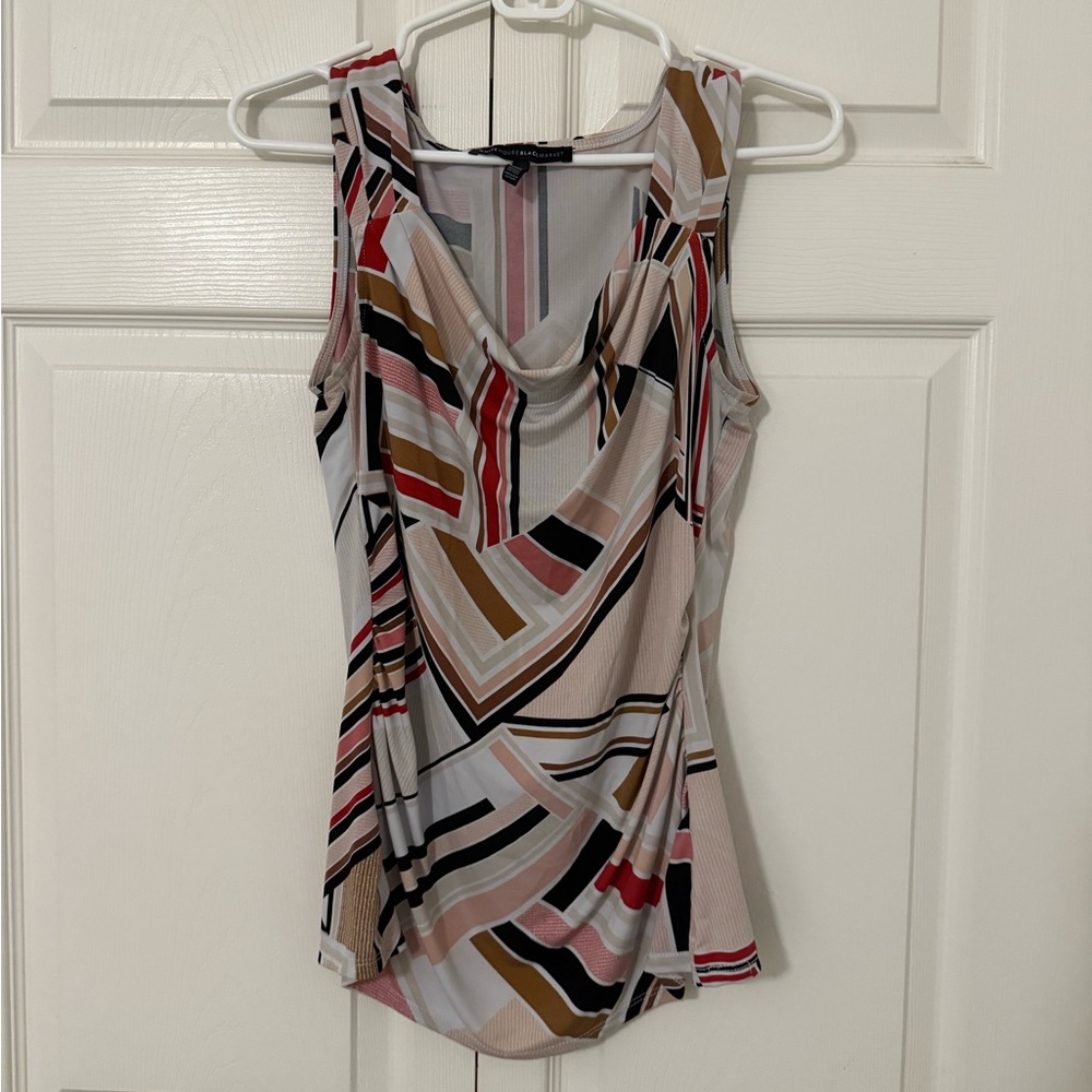 LAST CHANCE White House Black Market Multicolor Geometric Blouse